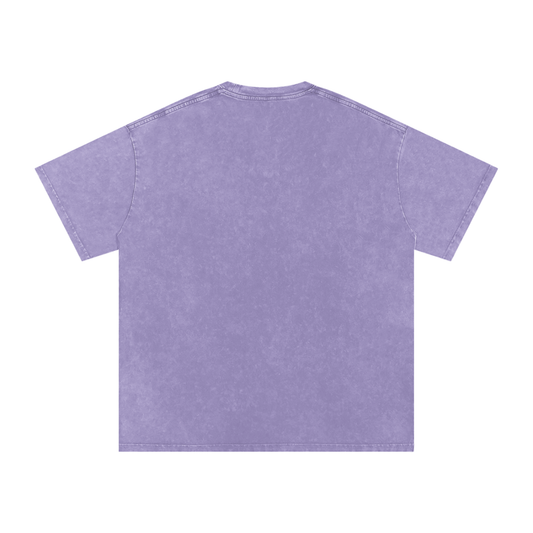 Purple Washed Oversized T-Shirt pink logo