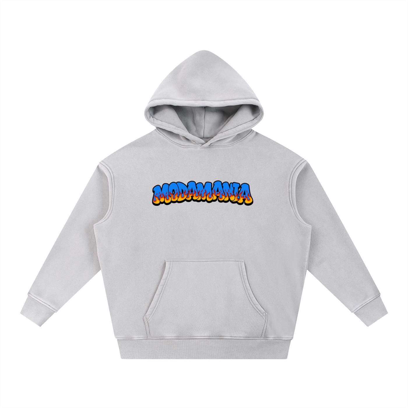Snow Wash Fleece Oversize Hoodie blue logo