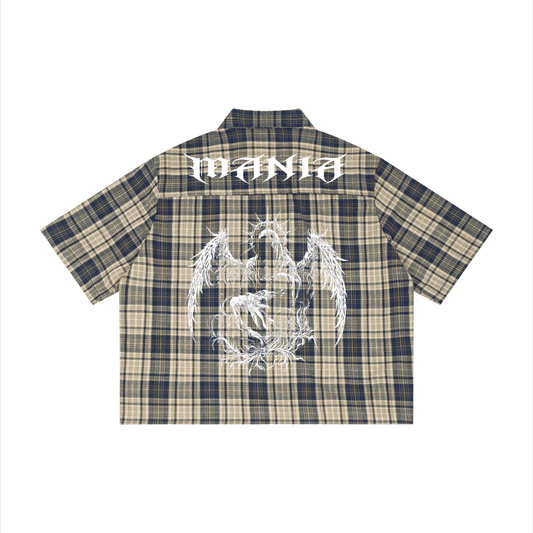 Unisex Plaid Boxy Short Sleeve Shirt