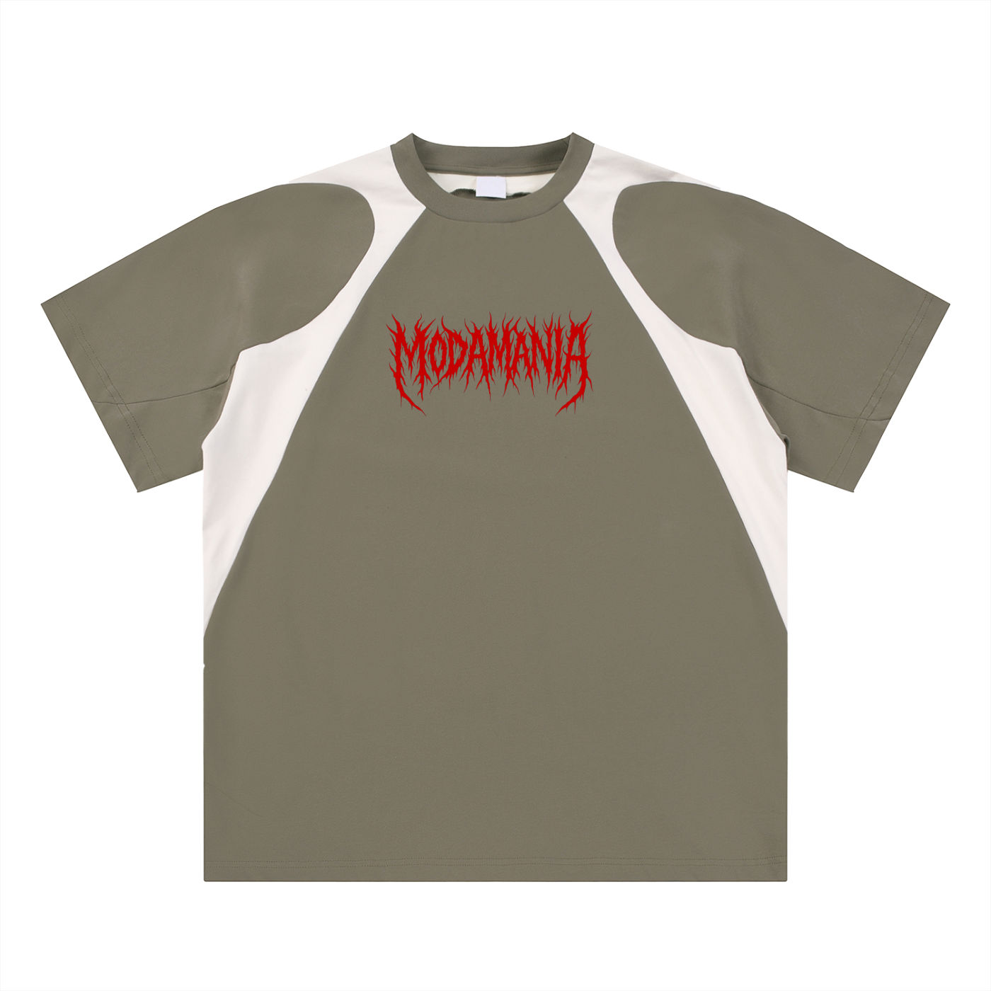 Contrast Panel Cotton T-Shirt