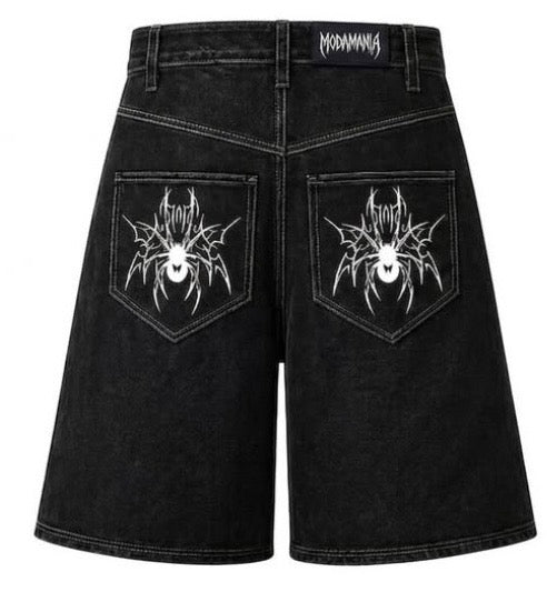 Baggy jorts Spider Web