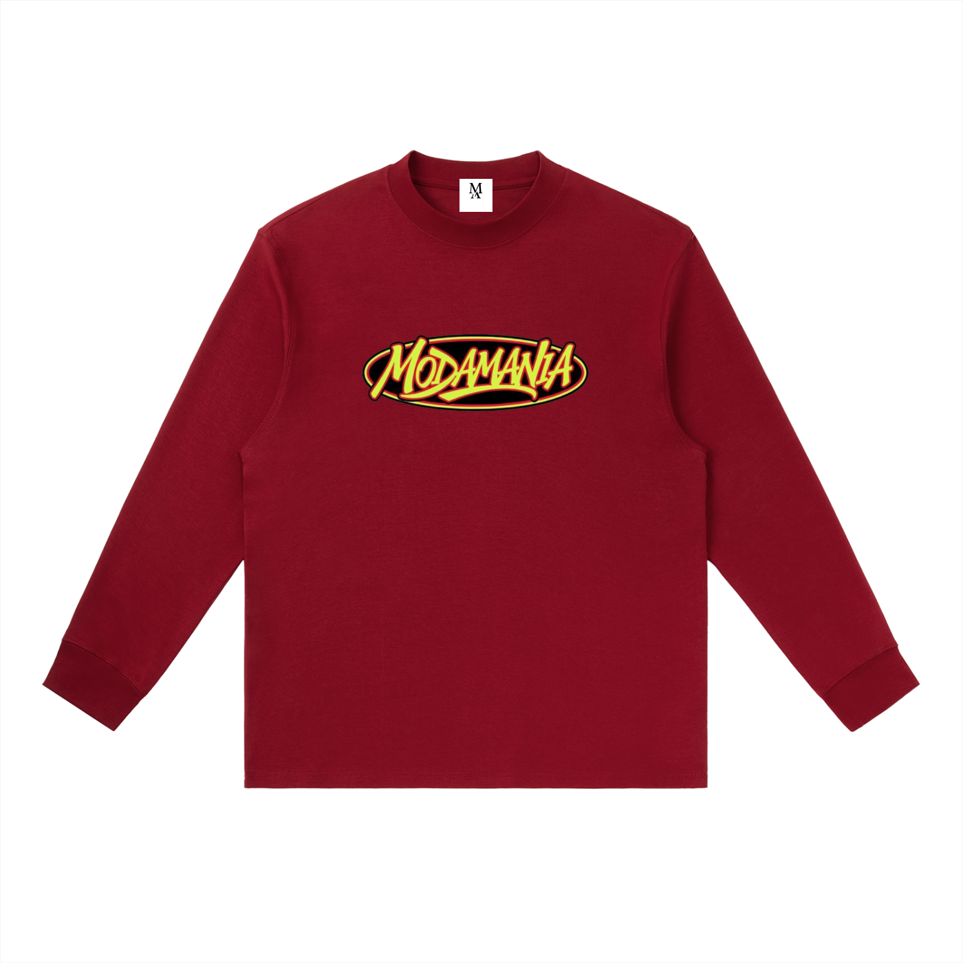 Essential Crewneck Long-Sleeve T-Shirt yellow logo