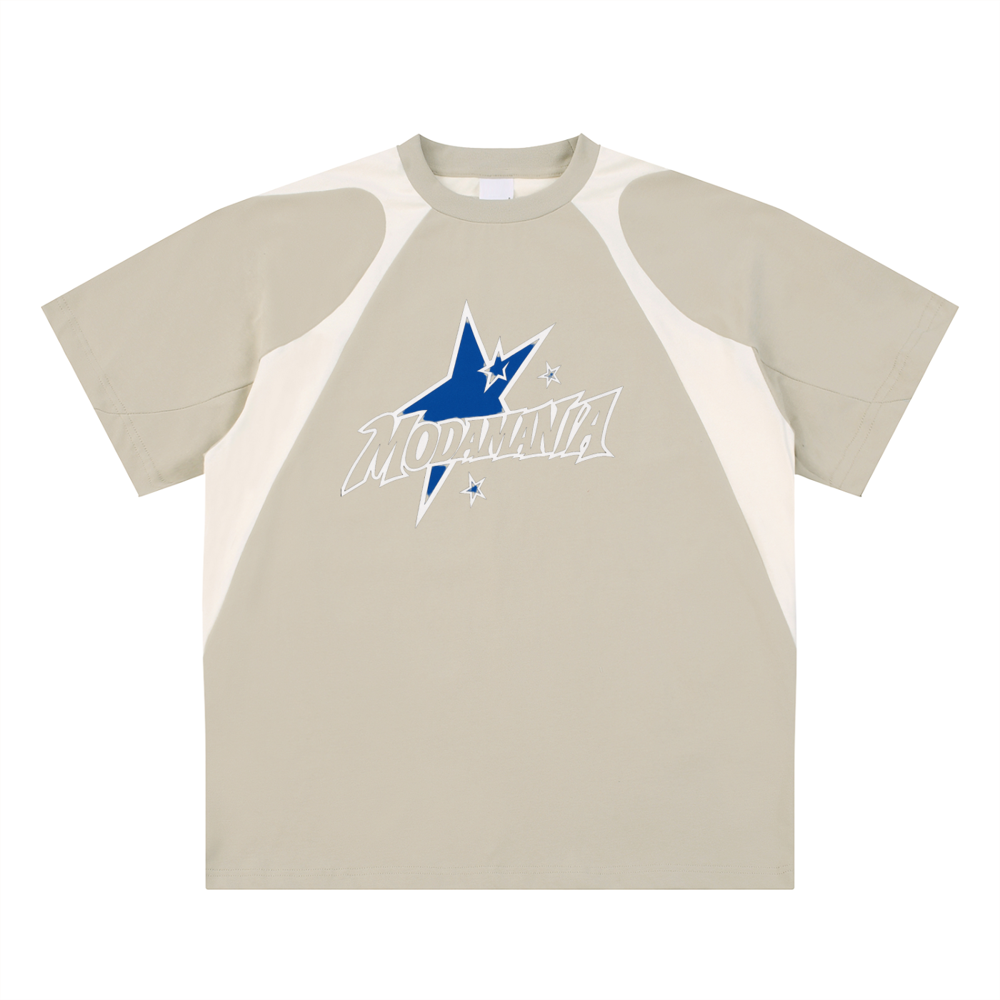 Contrast Panel Cotton T-Shirt