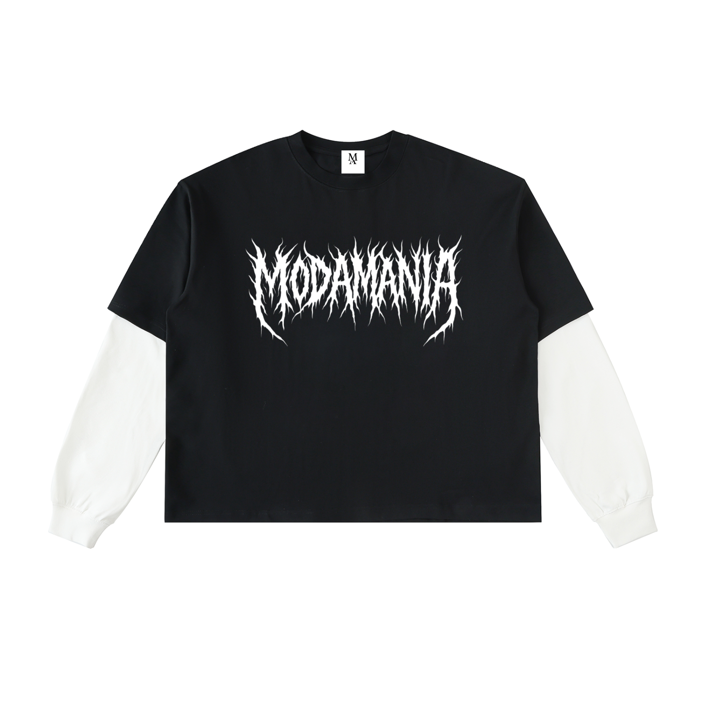 Layered Contrast Sleeve Cotton T-Shirt