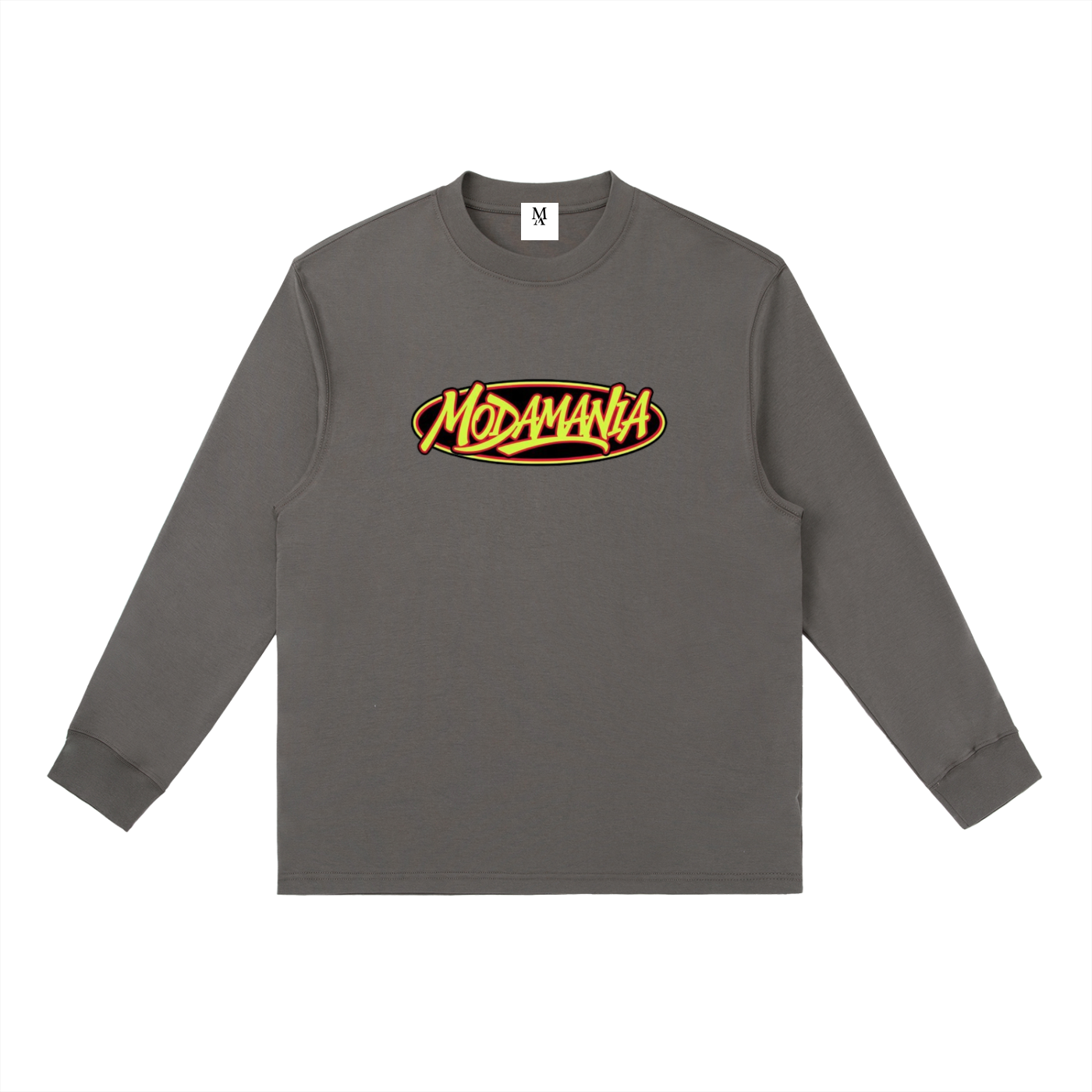 Essential Crewneck Long-Sleeve T-Shirt yellow logo