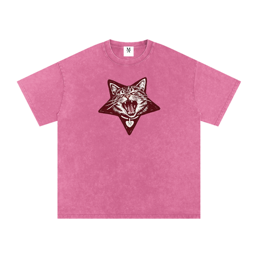 Snow Washed Oversized Cotton T-Shirt