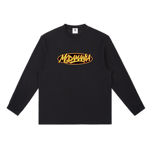 Essential Crewneck Long-Sleeve T-Shirt yellow logo