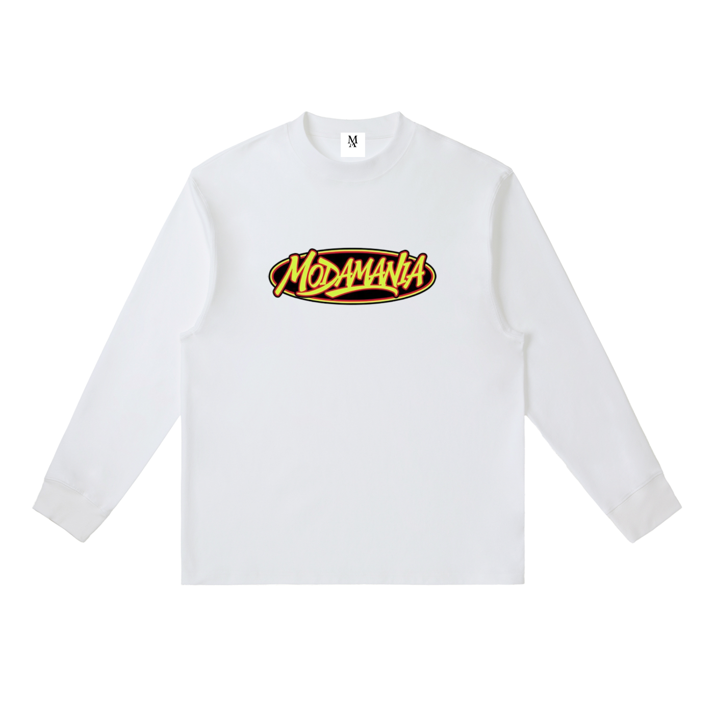 Essential Crewneck Long-Sleeve T-Shirt yellow logo