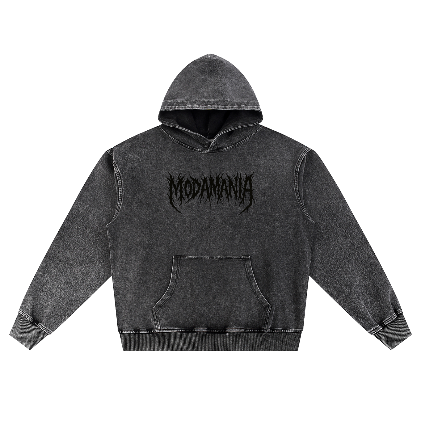 Snow Wash Oversized Hoodie Black