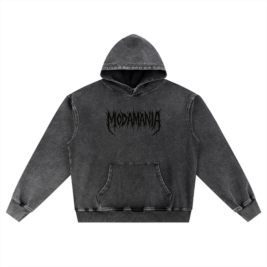 Snow Wash Oversized Hoodie Black
