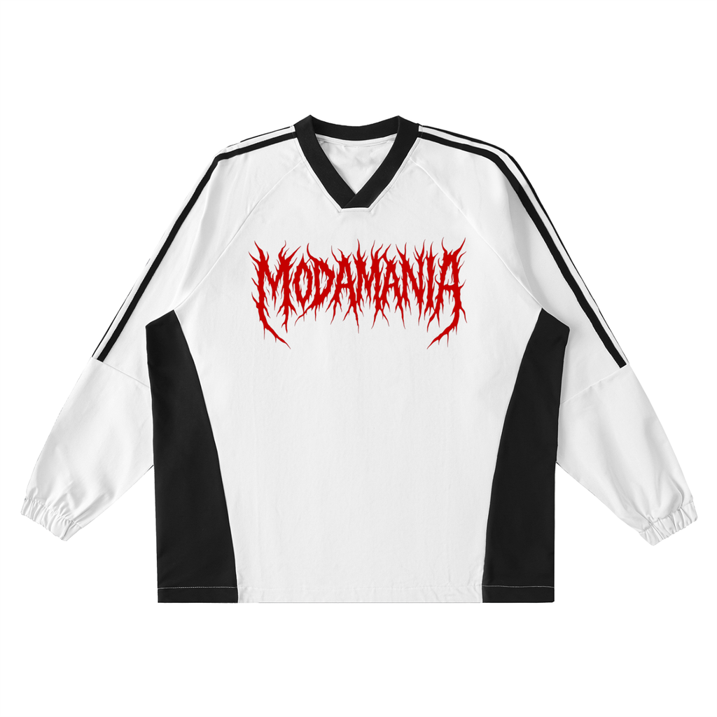 Color-Block V-Neck Long-Sleeve T-Shirt