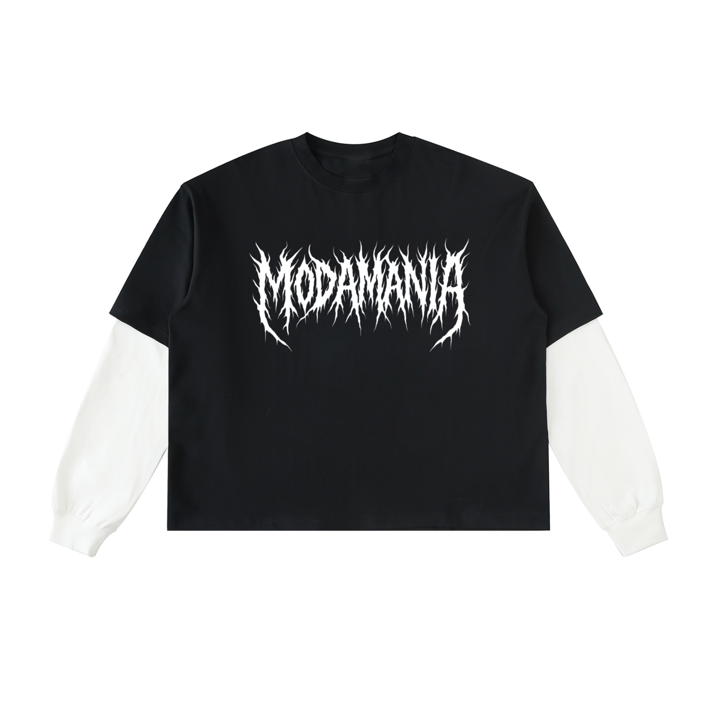 Layered Contrast Sleeve Cotton T-Shirt