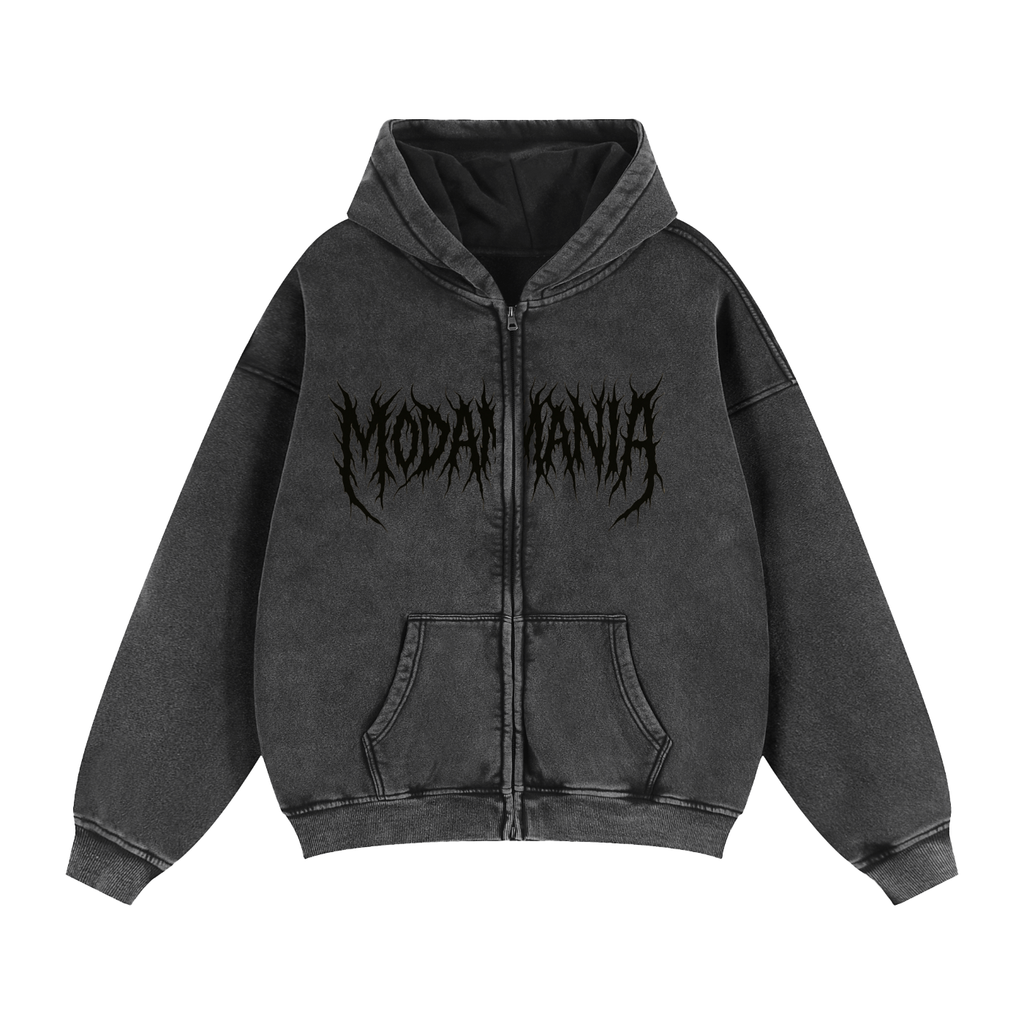 Zip-Through Boxy Fleece Hoodie