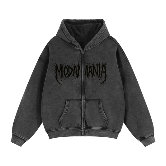 Zip-Through Boxy Fleece Hoodie