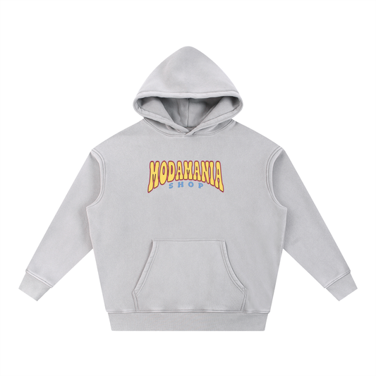 Snow Wash Fleece Oversize Hoodie yellow logo