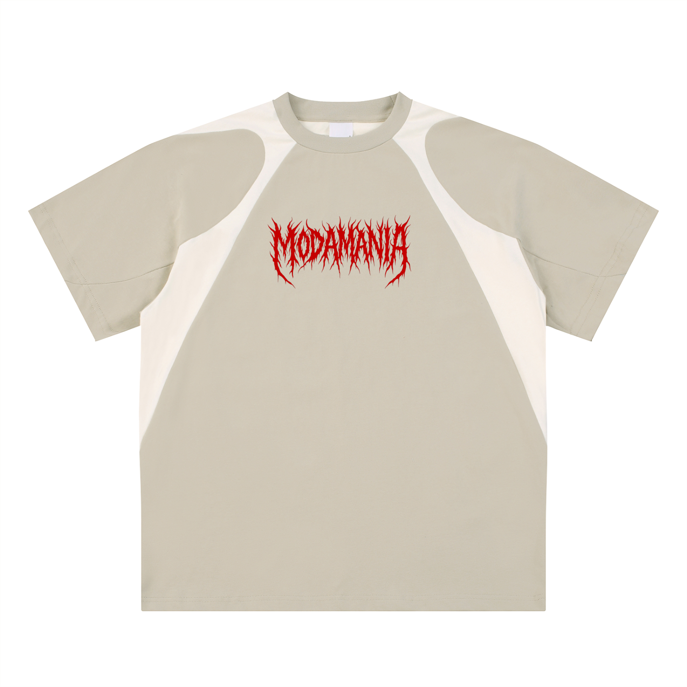 Contrast Panel Cotton T-Shirt