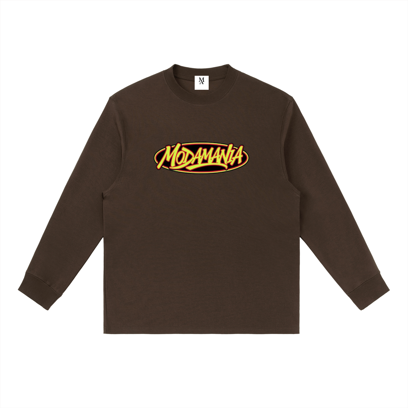 Essential Crewneck Long-Sleeve T-Shirt yellow logo