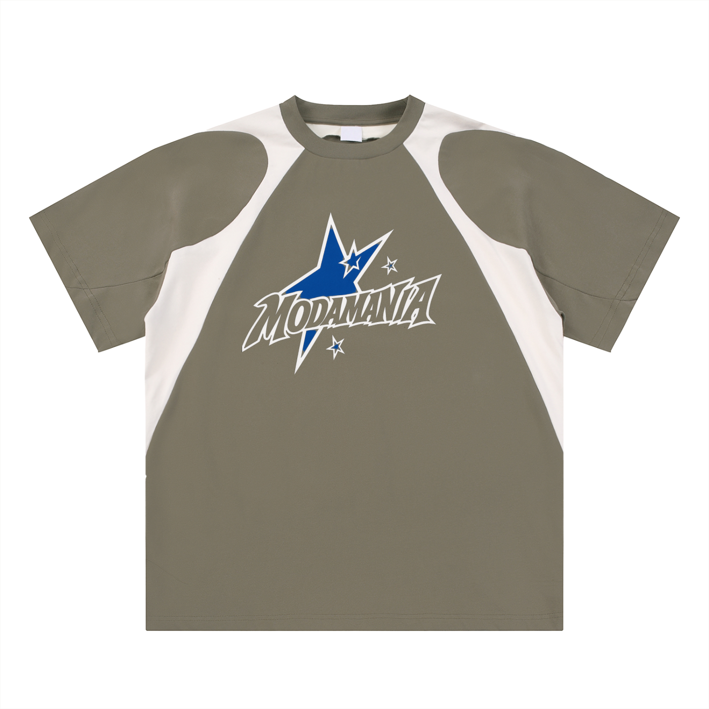 Contrast Panel Cotton T-Shirt