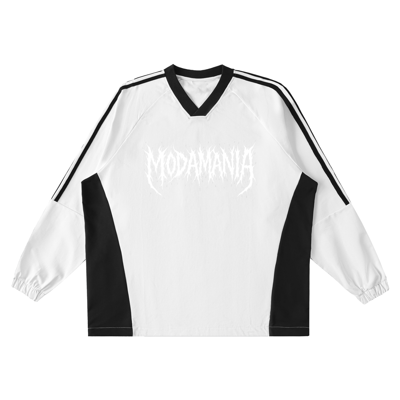 Color-Block V-Neck Long-Sleeve T-Shirt