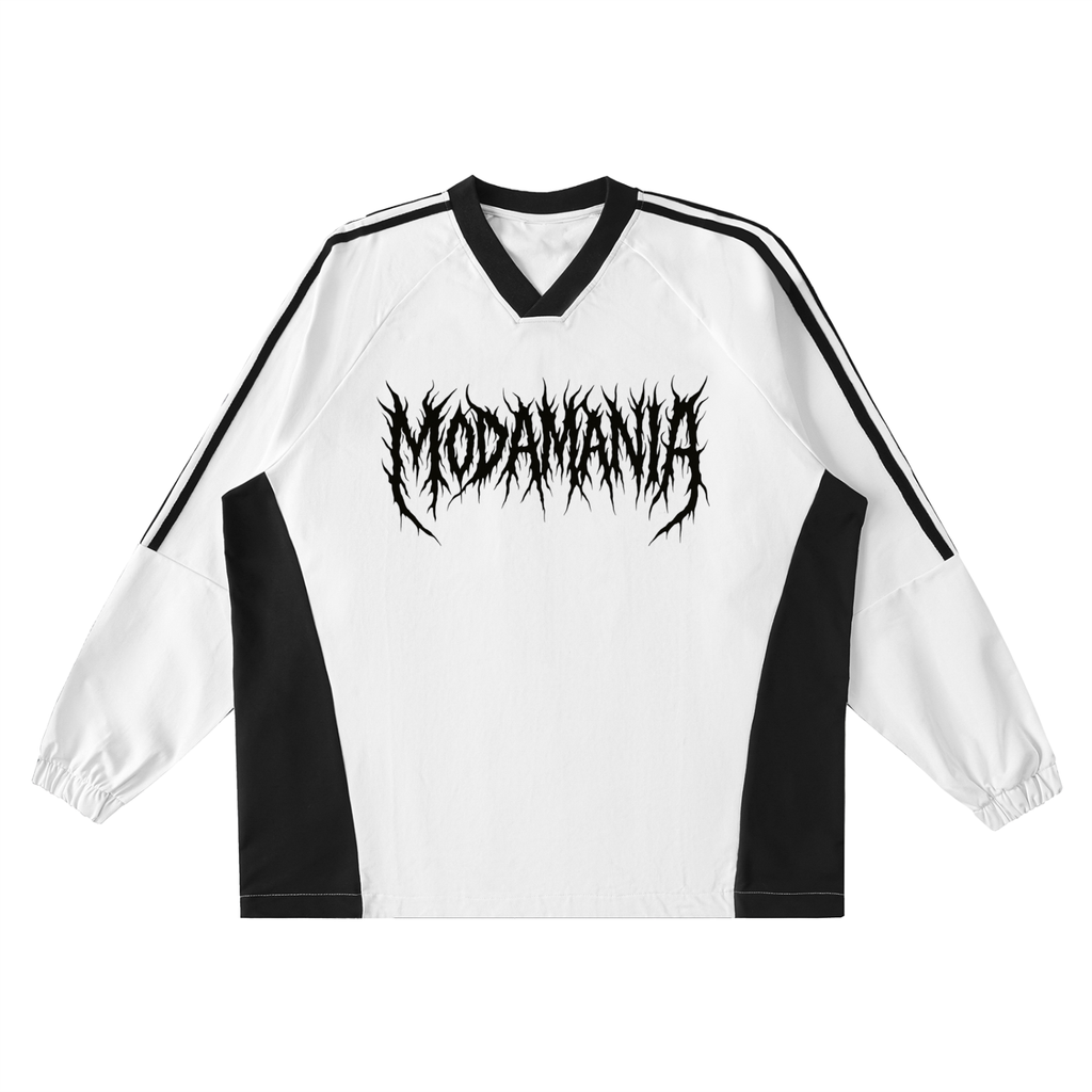 Color-Block V-Neck Long-Sleeve T-Shirt