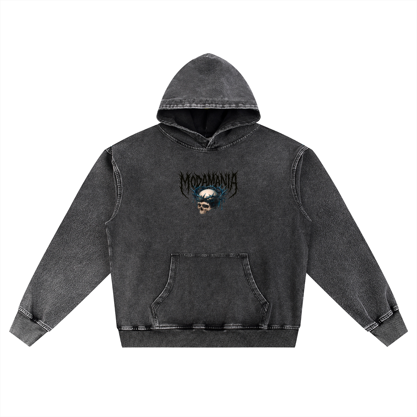 Wash Oversized Hoodie Skulls